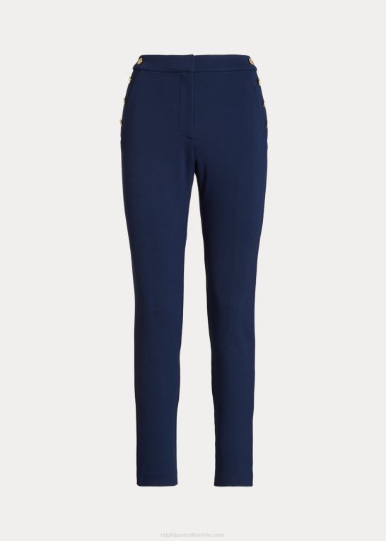 raffineret flåde Kvinder Ralph Lauren ponte ankelbukser med knapper Z426B3954