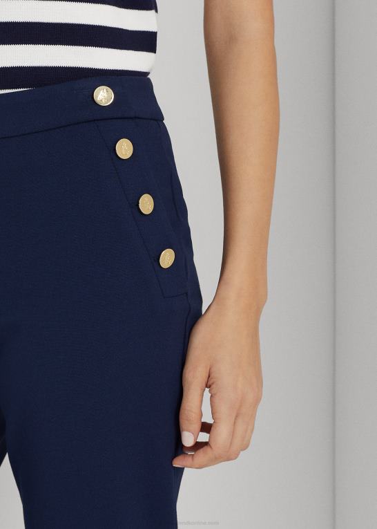 raffineret flåde Kvinder Ralph Lauren ponte ankelbukser med knapper Z426B3954