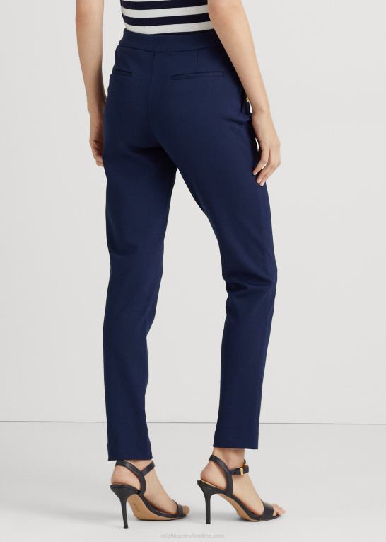 raffineret flåde Kvinder Ralph Lauren ponte ankelbukser med knapper Z426B4829