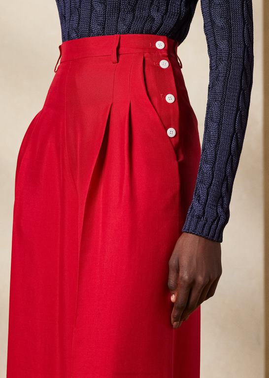 rouge Kvinder Ralph Lauren graciela silke shantung bukser Z426B3515