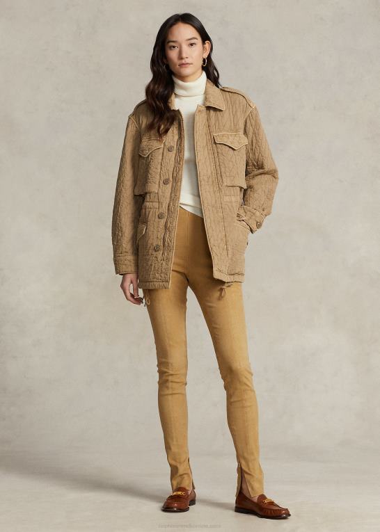 sand Kvinder Ralph Lauren lammeskinds legging i ruskind Z426B3120