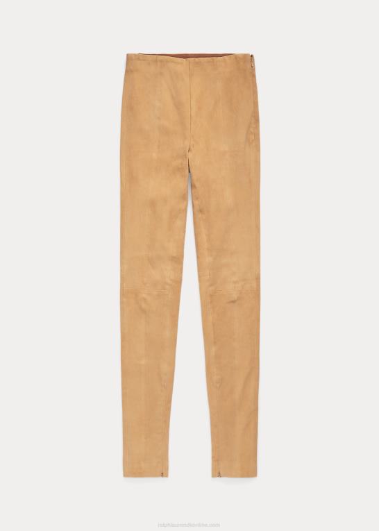 sand Kvinder Ralph Lauren lammeskinds legging i ruskind Z426B3120