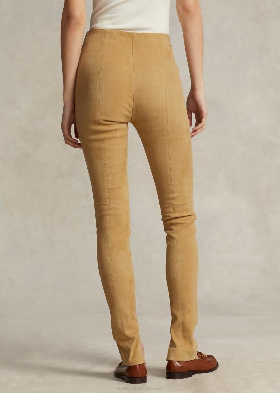 sand Kvinder Ralph Lauren lammeskinds legging i ruskind Z426B3120