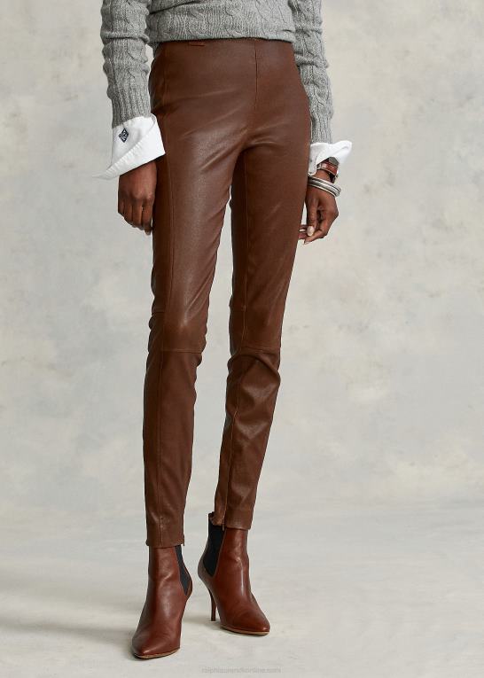 skovbrun Kvinder Ralph Lauren skinny bukser i læder Z426B3344