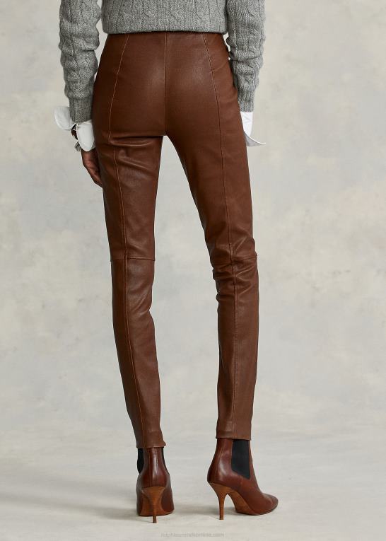skovbrun Kvinder Ralph Lauren skinny bukser i læder Z426B3344