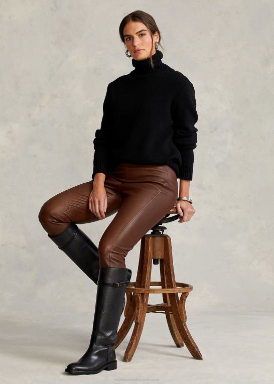 skovbrun Kvinder Ralph Lauren skinny bukser i læder Z426B3344
