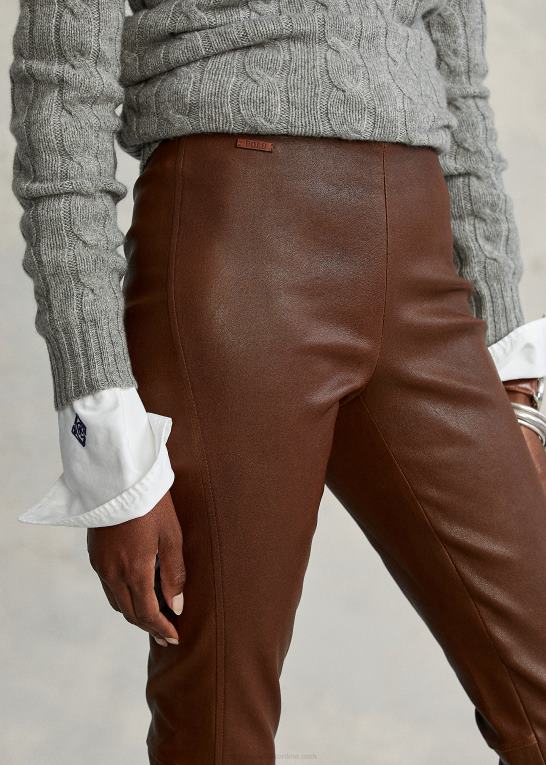skovbrun Kvinder Ralph Lauren skinny bukser i læder Z426B3344