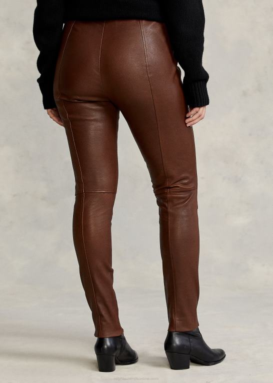 skovbrun Kvinder Ralph Lauren skinny bukser i læder Z426B3344