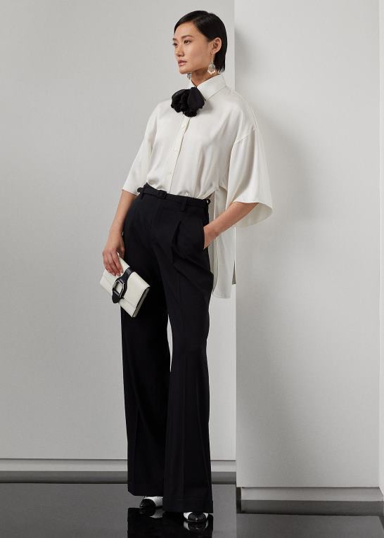 sort Kvinder Ralph Lauren acklie uld gabardinbukser Z426B3530