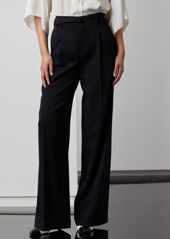 sort Kvinder Ralph Lauren acklie uld gabardinbukser Z426B3530