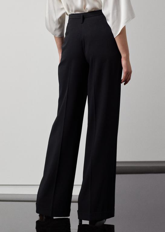 sort Kvinder Ralph Lauren acklie uld gabardinbukser Z426B3530