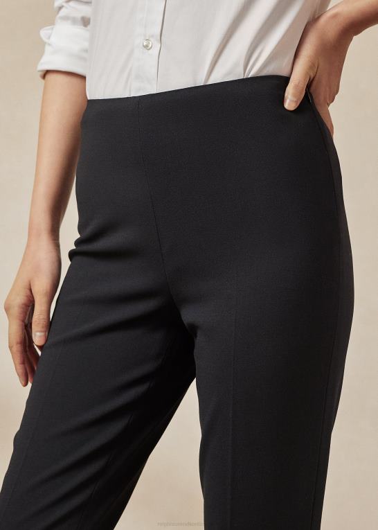 sort Kvinder Ralph Lauren annie uld crepe ankelbukser Z426B9369