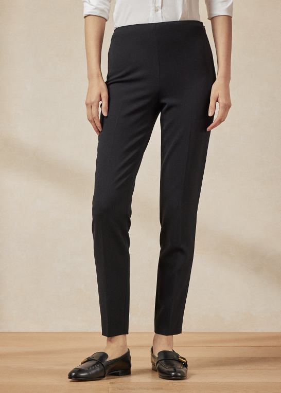 sort Kvinder Ralph Lauren annie uld crepe ankelbukser Z426B9369