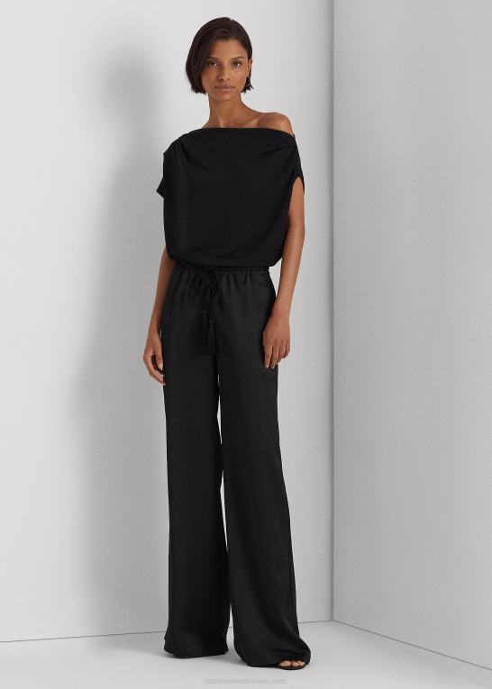sort Kvinder Ralph Lauren charmeuse bukser med brede ben Z426B3891