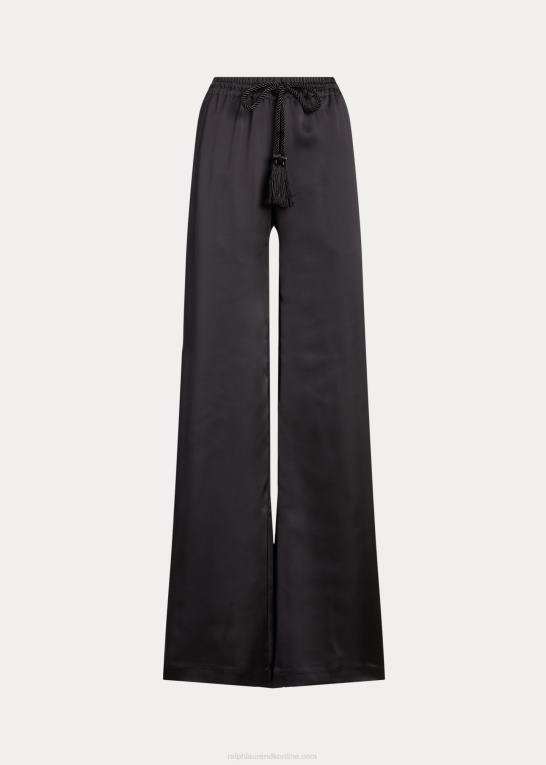 sort Kvinder Ralph Lauren charmeuse bukser med brede ben Z426B3891