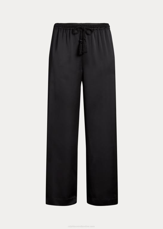 sort Kvinder Ralph Lauren charmeuse bukser med brede ben Z426B4565