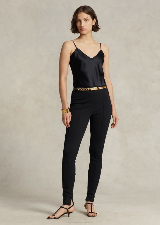 sort Kvinder Ralph Lauren den tynde legging med lynlås i siden Z426B3173