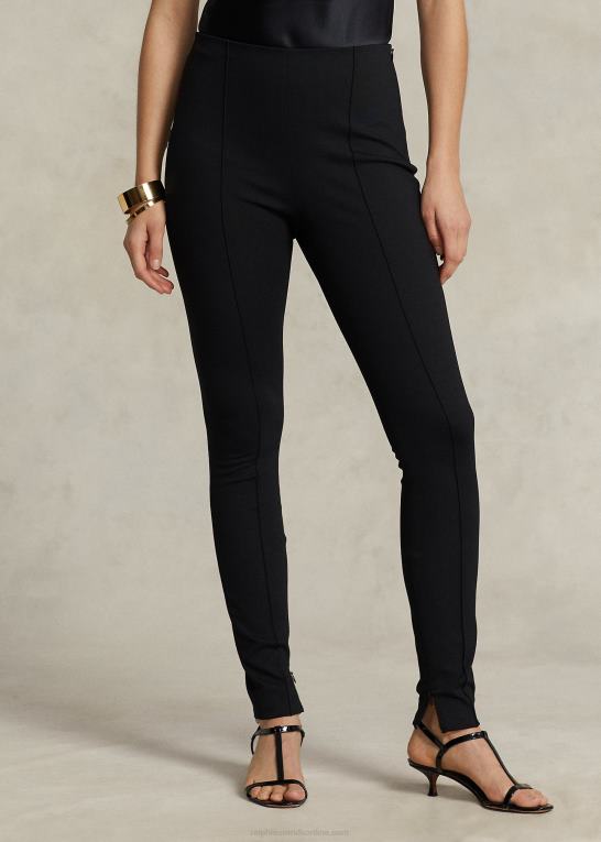 sort Kvinder Ralph Lauren den tynde legging med lynlås i siden Z426B3173