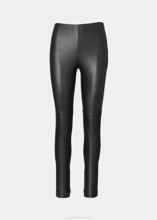 sort Kvinder Ralph Lauren eleanora stretch læderbukser Z426B9367