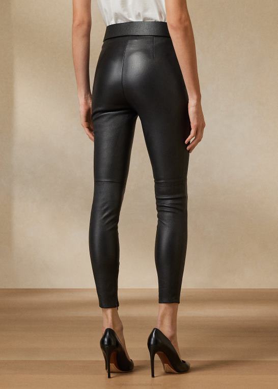sort Kvinder Ralph Lauren eleanora stretch læderbukser Z426B9367