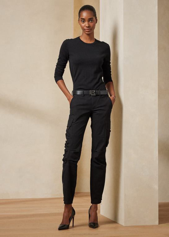 sort Kvinder Ralph Lauren mitchell stretch bomuldstwill bukser Z426B3571