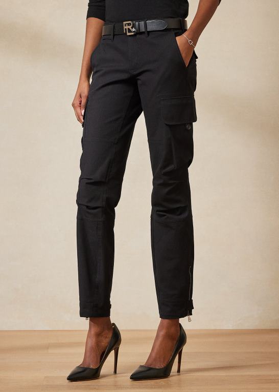 sort Kvinder Ralph Lauren mitchell stretch bomuldstwill bukser Z426B3571