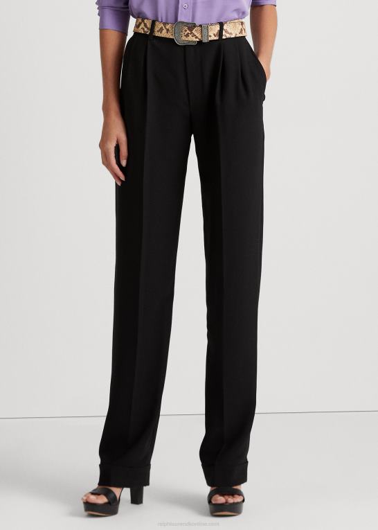 sort Kvinder Ralph Lauren plisseret sable crepe bukser Z426B4853