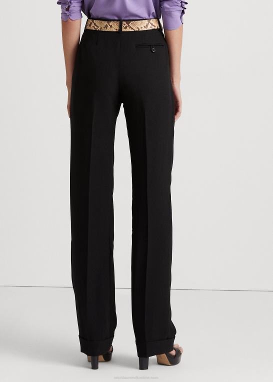 sort Kvinder Ralph Lauren plisseret sable crepe bukser Z426B4853
