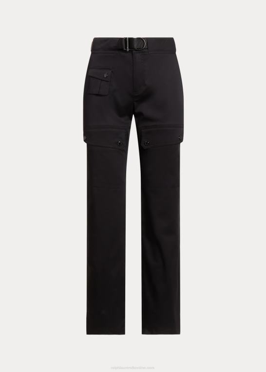 sort Kvinder Ralph Lauren satin cargo bukser med bælte Z426B3862