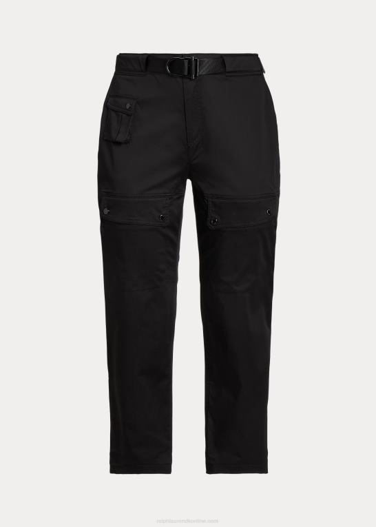 sort Kvinder Ralph Lauren satin cargo bukser med bælte Z426B4555