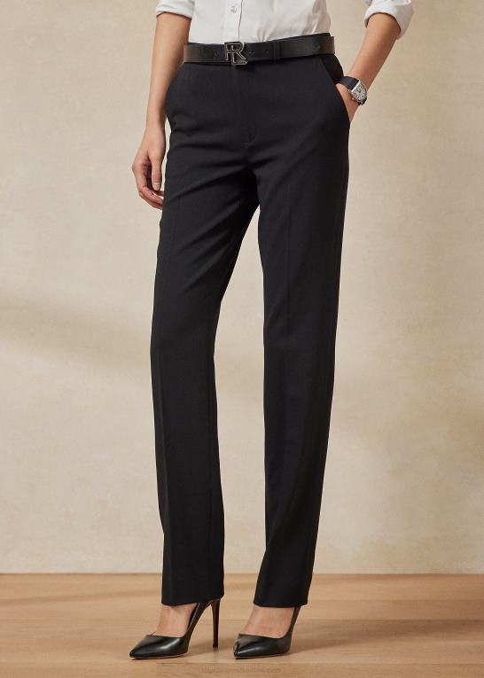 sort Kvinder Ralph Lauren seth stretch uld crepe bukser Z426B9132