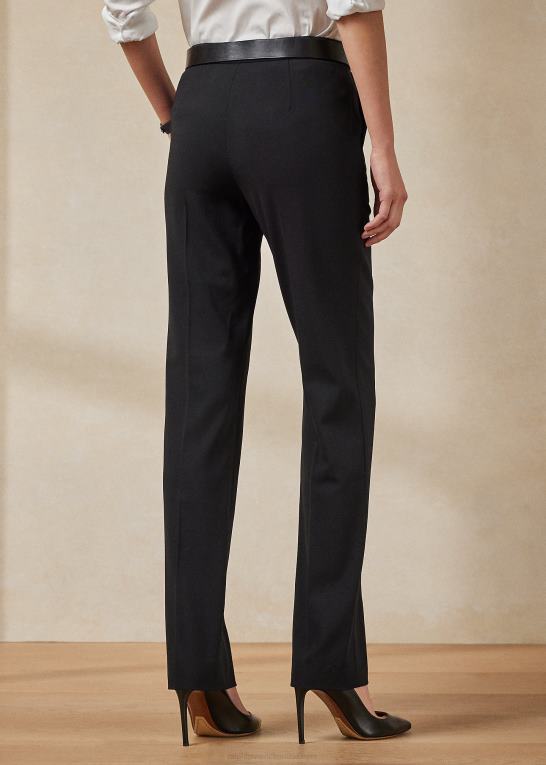 sort Kvinder Ralph Lauren seth stretch uld crepe bukser Z426B9132