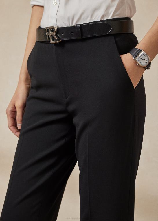 sort Kvinder Ralph Lauren seth stretch uld crepe bukser Z426B9132