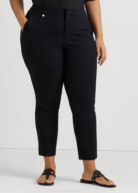 sort Kvinder Ralph Lauren skinny bukser i bomuldstwill Z426B4715