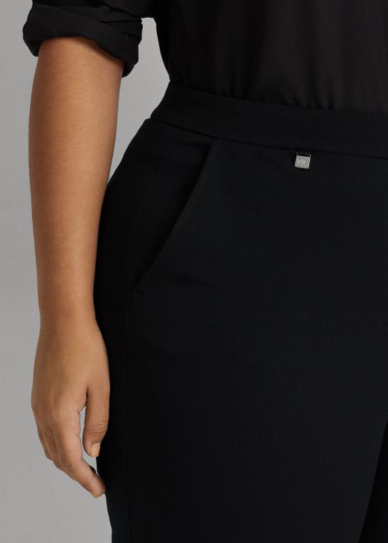 sort Kvinder Ralph Lauren skinny bukser i bomuldstwill Z426B4715