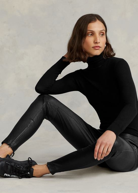 sort Kvinder Ralph Lauren skinny bukser i læder Z426B3342
