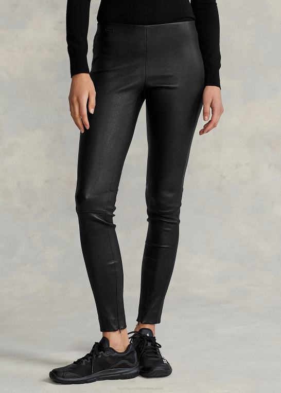 sort Kvinder Ralph Lauren skinny bukser i læder Z426B3342