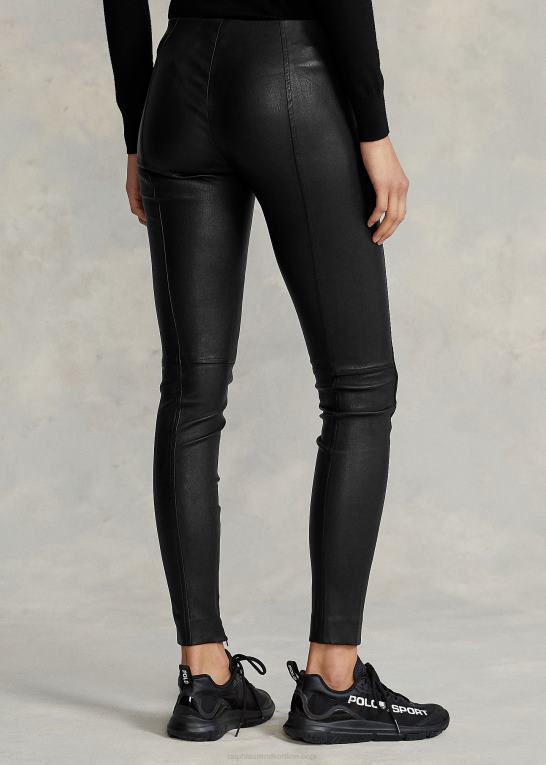 sort Kvinder Ralph Lauren skinny bukser i læder Z426B3342