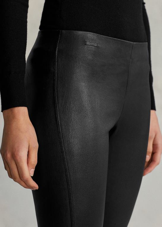 sort Kvinder Ralph Lauren skinny bukser i læder Z426B3342