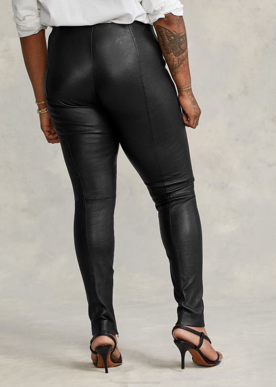 sort Kvinder Ralph Lauren skinny bukser i læder Z426B3342