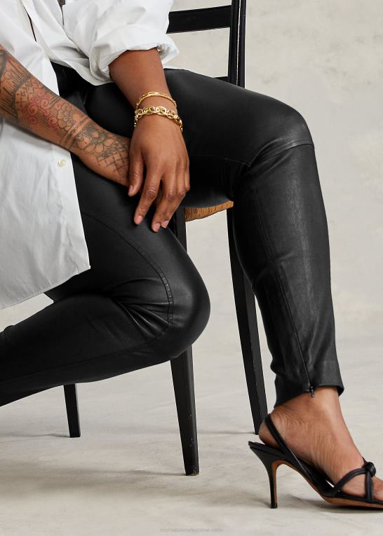 sort Kvinder Ralph Lauren skinny bukser i læder Z426B3342