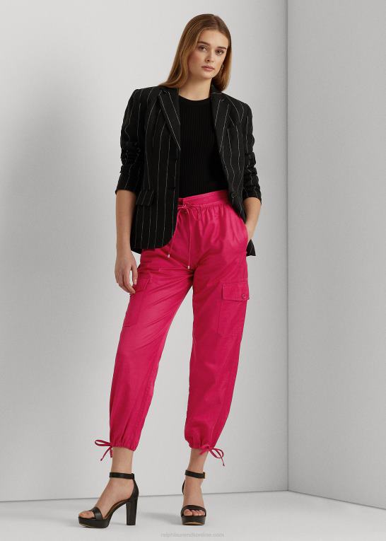 sport pink Kvinder Ralph Lauren shantung cargo ankelbukser Z426B3930