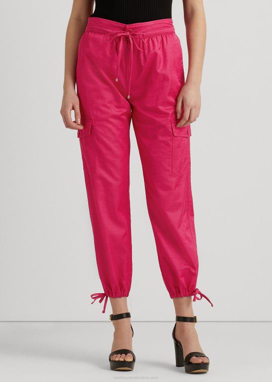 sport pink Kvinder Ralph Lauren shantung cargo ankelbukser Z426B3930