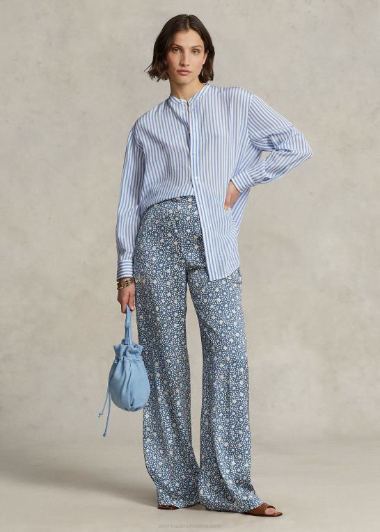 strålende print Kvinder Ralph Lauren satin bukser med brede ben med starburst-motiv Z426B3109