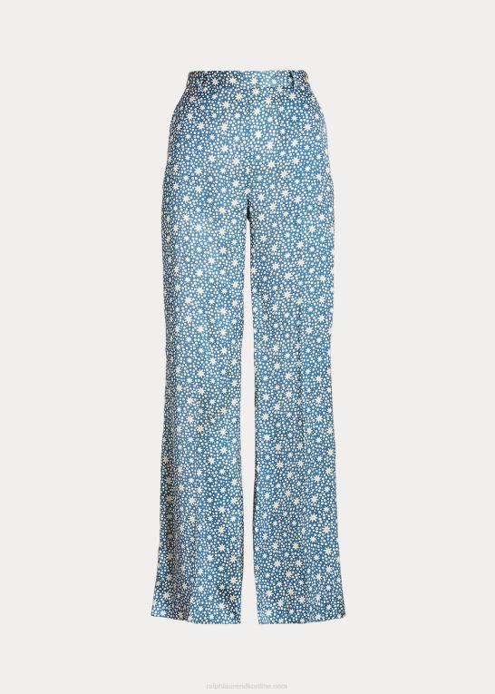 strålende print Kvinder Ralph Lauren satin bukser med brede ben med starburst-motiv Z426B3109