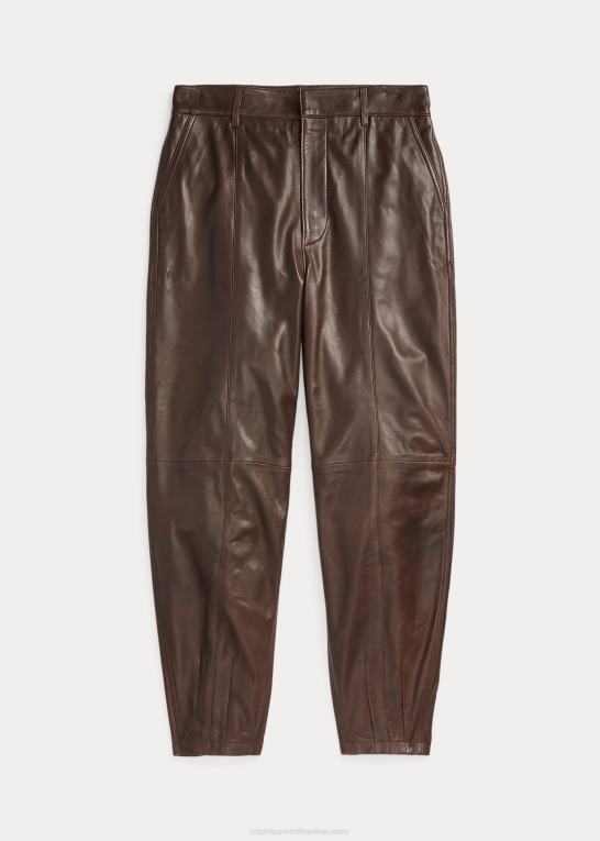 tobak Kvinder Ralph Lauren tilspidsede bukser i lammeskind Z426B9203