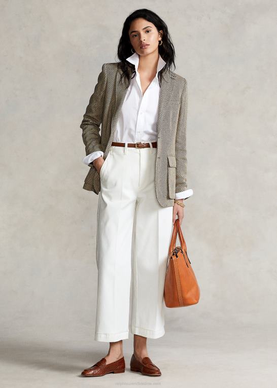 varm hvid Kvinder Ralph Lauren chino bukser med brede ben Z426B2882