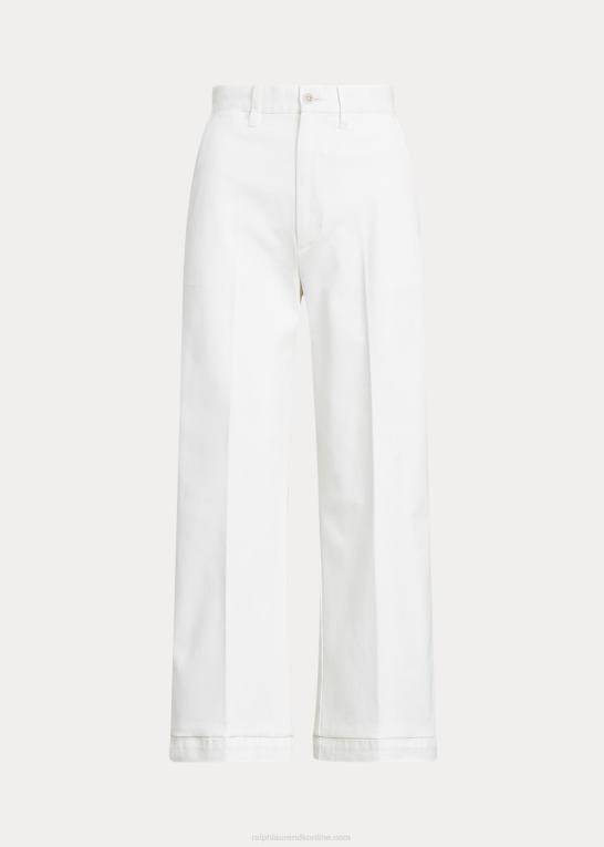 varm hvid Kvinder Ralph Lauren chino bukser med brede ben Z426B2882