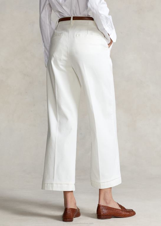 varm hvid Kvinder Ralph Lauren chino bukser med brede ben Z426B2882
