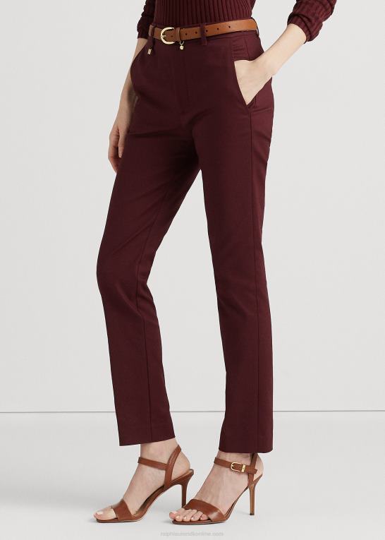 vintage bordeaux Kvinder Ralph Lauren dobbeltsidet stretch bomuldsbukser Z426B4177